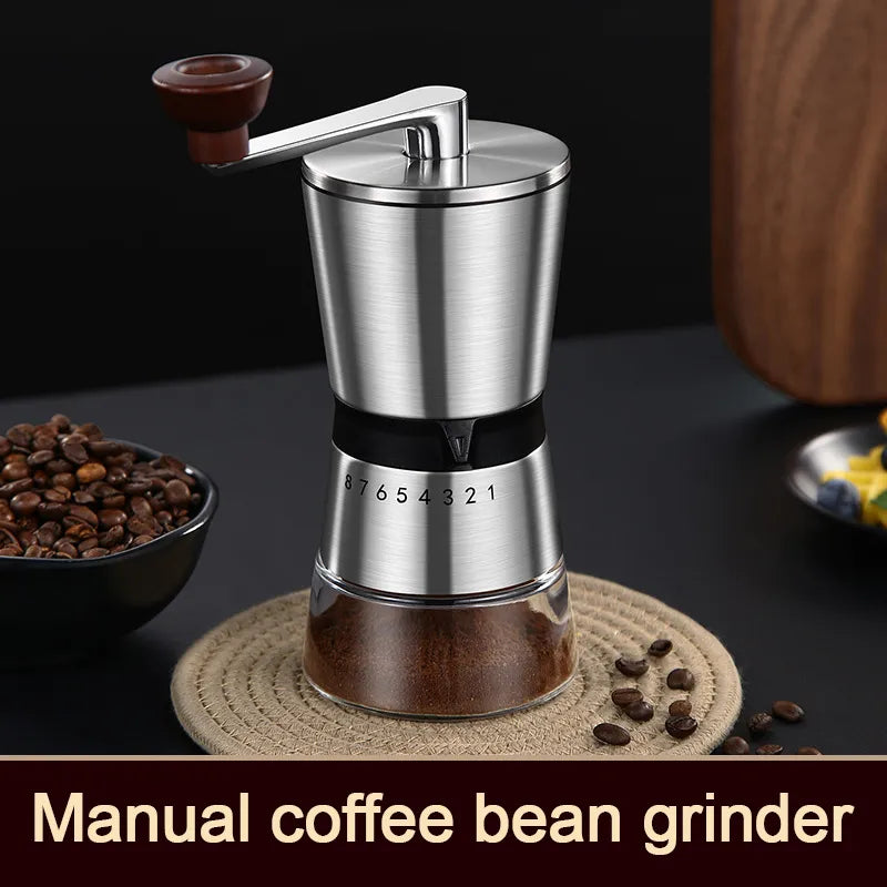 Home Portable Manual Coffee Grinder hand Coffee Mill with Ceramic Burrs 8 Adjustable Settings portable Hand Crank Tools