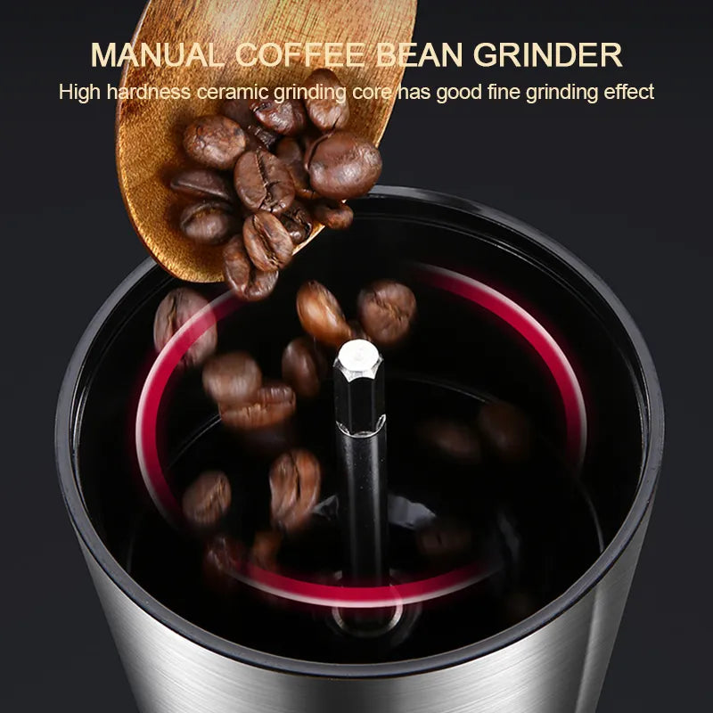 Home Portable Manual Coffee Grinder hand Coffee Mill with Ceramic Burrs 8 Adjustable Settings portable Hand Crank Tools