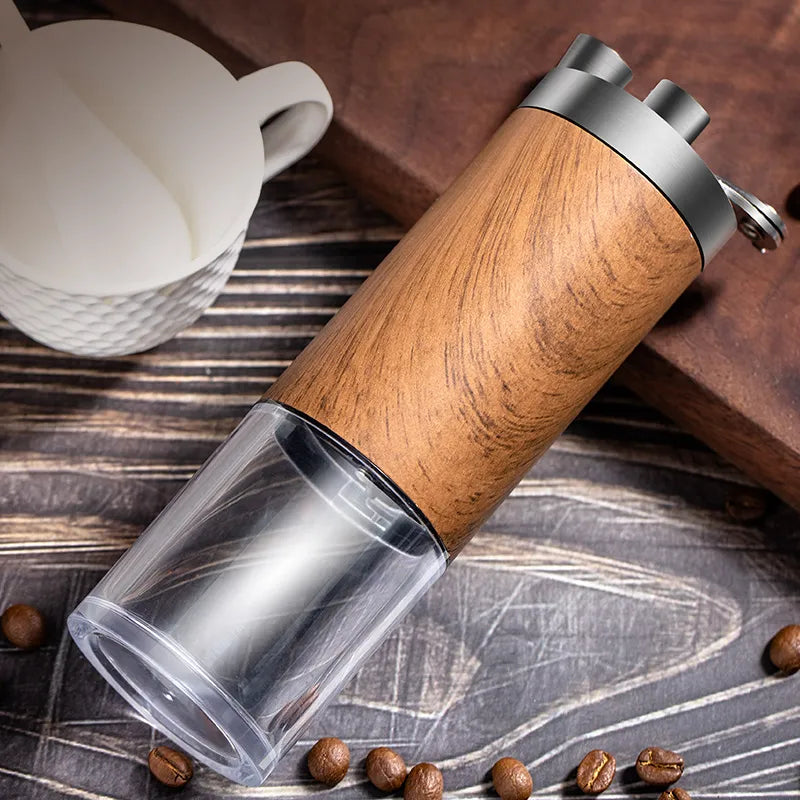 GIANXI Manual Coffee Grinder Portable Wood Grain Stainless Steel Coffee Bean Grinder Professional Handmade Coffee Accessories