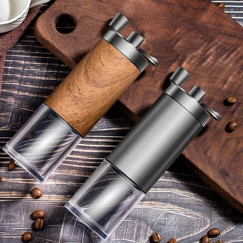 GIANXI Manual Coffee Grinder Portable Wood Grain Stainless Steel Coffee Bean Grinder Professional Handmade Coffee Accessories